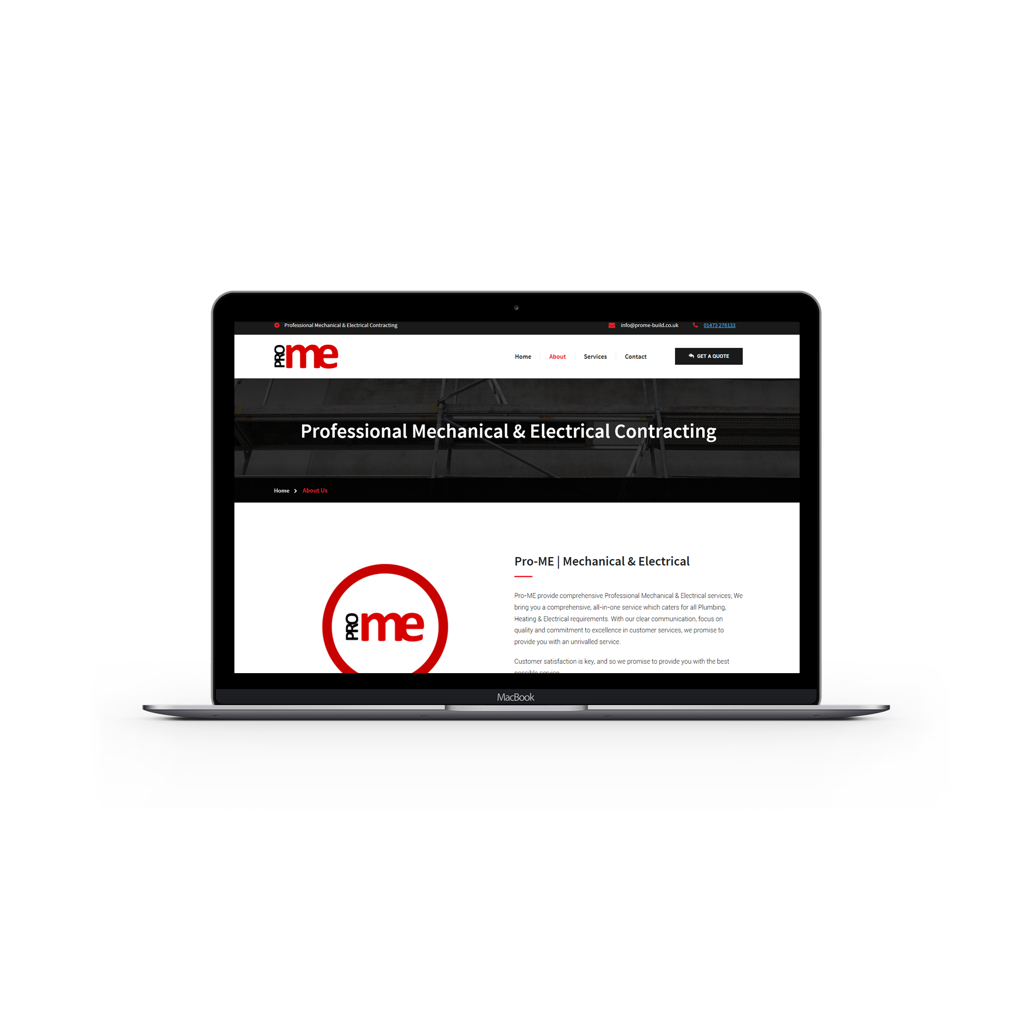 Pro Me Website Homepage